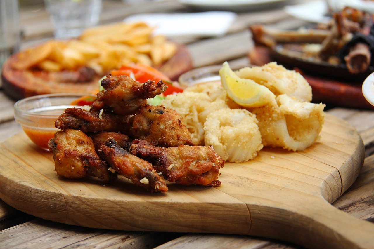 Fried chicken and chips